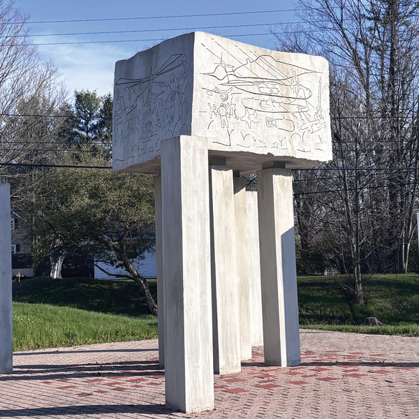 a monolithic concrete sculpture