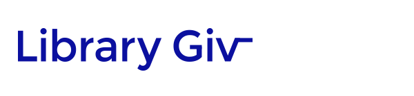 animated gif text comes together to spell Library Giving Day